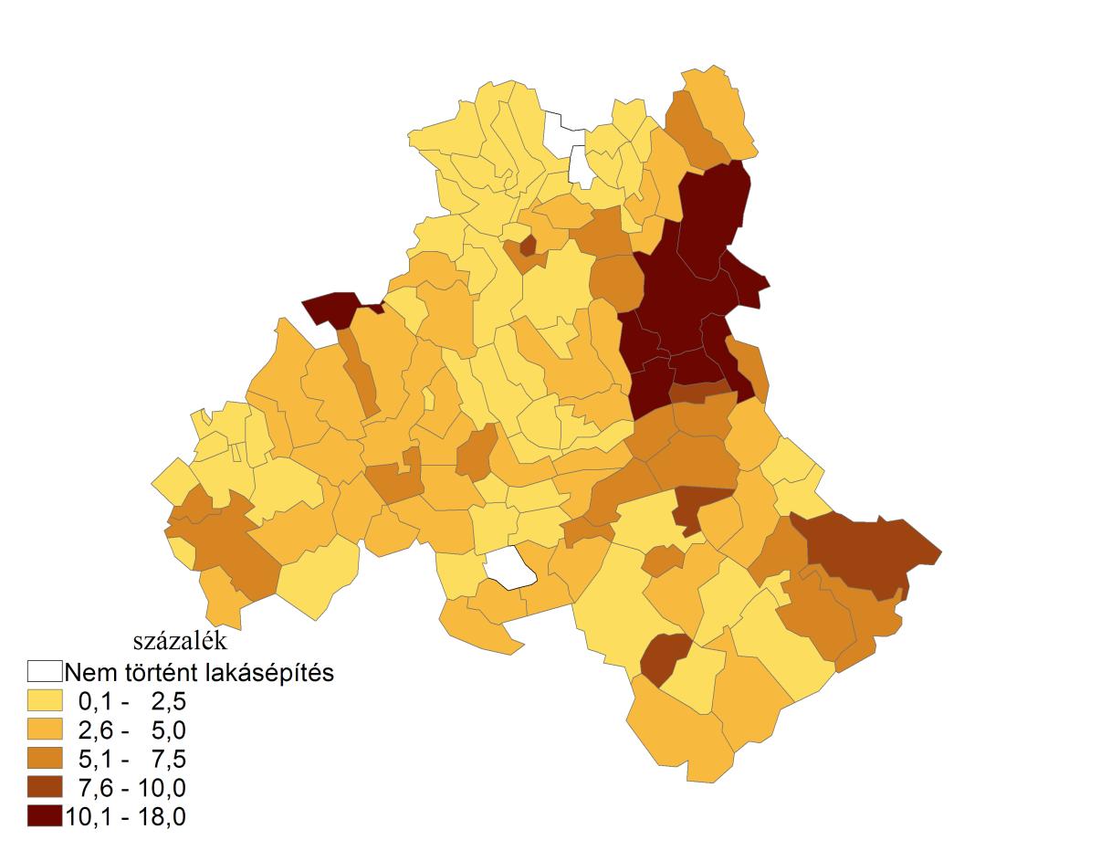 Függelék 6.6. A települések jellemző lakásviszonyai Forrás: KSH adatok alapján, 2011 VII.