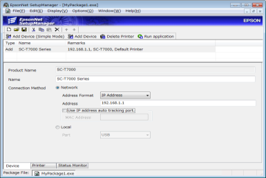 EGYSZERŰ TELEPíTÉS EpsonNet SetupManager EpsonNet SetupManager alkalmazás egyszerű telepítést és konfigurációs eszközt