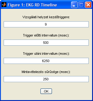 Pulzusszám 92 90 88 86 84 82 80 78 76 74 72 1 2 3 4 5 6 7 8 9 10 R csúcs sorszáma 8. ábra: Az EKG_RD_event.m kimenete A feladat kezdetét jelző trigger előtt két szívverésnyivel kezdtük meg a mérést.