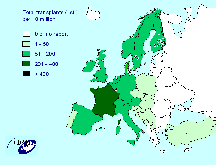 Európai transzplantációs adatok HSCT-s