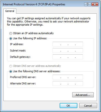 3. Jelölje ki az Obtain an IP address automatically (IP-cím automatikus lekérése) elemet, ha az IP-beállításokat automatikusan kívánja elvégezni. 4. Kattintson az OK gombra, ha végzett.