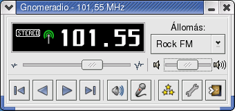 11.3. RÁDIÓHALLGATÁS UHU-LINUX ALATT 143 11.3. Rádióhallgatás UHU-Linux alatt Amennyiben rádiótuner is van kártyán, a Gnomeradio és DMCRadio programokat használhatjuk.