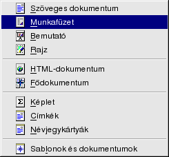 15.3. ELSŐ LÉPÉSEK 173 Az OO.o fenti moduljai automatikusan betöltődnek, ha a Fájl menüben (15.3. ábra)