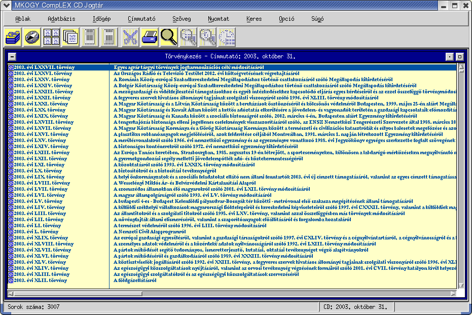 24. fejezet A CompLex CD Jogtár A CompLex CD Jogtár (24.1. ábra) az UHU-Linux 1.0 RC2-es verziója idejében került a disztribúcióba.