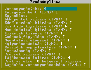 Váltónál, illetve olyan versenyszámoknál, ahol a részidő is regisztrálásra kerül, a részidőket is itt lehet felvinni: Egyéni Váltó A felvitt időeredmények később (pl.