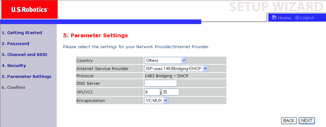 Az internetszolgáltató 1483 Bridging-DHCP-t használ- Paraméterek beállítása Adja meg az internetszolgáltatótól kapott áthidalási adatokat.