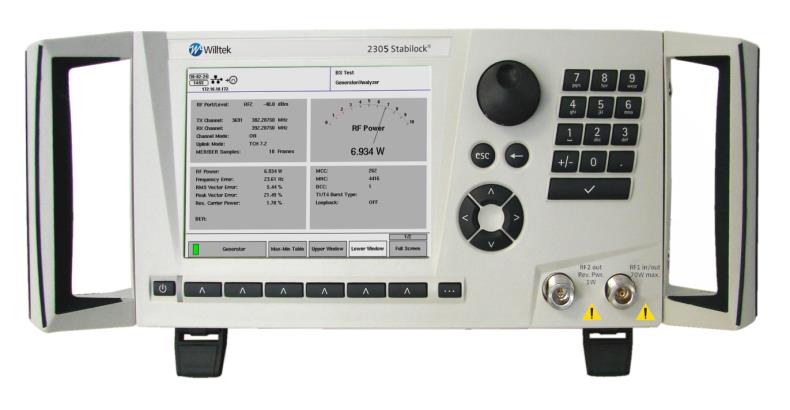 Aeroflex 2305 TETRA Támogatja az összes TETRA radió tesztelést: 300/400 MHz és 800/900 MHz TETRA