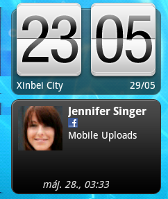 101 Market és más alkalmazások Az Óra használata Tudnivalók a HTC Óra widgetről A HTC Óra widget segítségével megnézheti a pillanatnyi időt és közösségi oldalai híreit is.