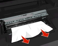 Hibaelhárítás 137 3 Fogja meg erősen a papírt mindkét oldalán, és finoman húzza ki a nyomtatóból.