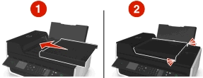 Hibaelhárítás 142 3 Helyezze vissza az automatikus lapadagoló tálcáját úgy, hogy a helyére pattanjon. 4 A nyomtató típusától függően érintse meg az OK gombot, vagy nyomja meg a gombot.