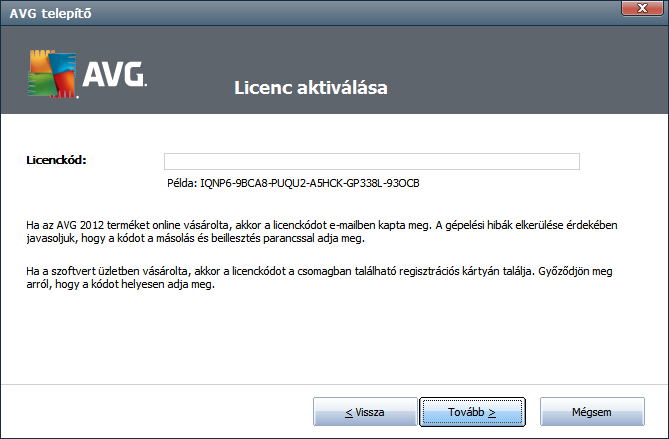 3.2. Licenc aktiválása A Licenc aktiválása panelen írja be a licenckódot a megfelelo szövegmezobe: Hol találom a licenckódomat?