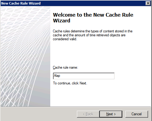 A KAPUN TÚL De most hozzunk nézzük meg egy cache szabály létrehozása közben, hogy milyen részleges lehetőségeink vannak e területen. 7.