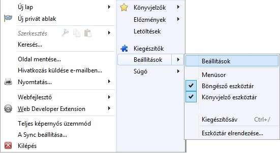 6. Mozilla Firefox 20 vagy újabb böngésző beállítása közvetlen PDF megnyitáshoz Indítsa el a Mozilla Firefox 20 vagy újabb böngészőt.