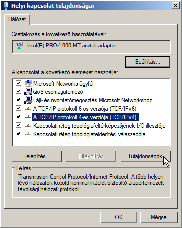 98 A hardvereszközök, az alkalmazások beállításai, hálózati konfiguráció dási kiszolgáló is (Windows Internet Naming Server WINS), ha pedig az be van állítva akár manuálisan, akár DHCP segítségével,