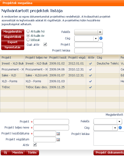 5.5. Az adatlap kitöltése előtt az Új gomb megnyomása szükséges!