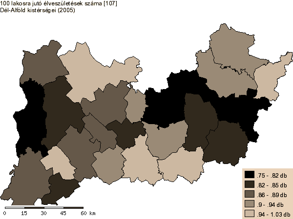 Az élveszületések száma csak Békés megyében esett vissza: a csatlakozáskori állapothoz képest (5%-os a csökkenés). Ez a régióban a legalacsonyabb.