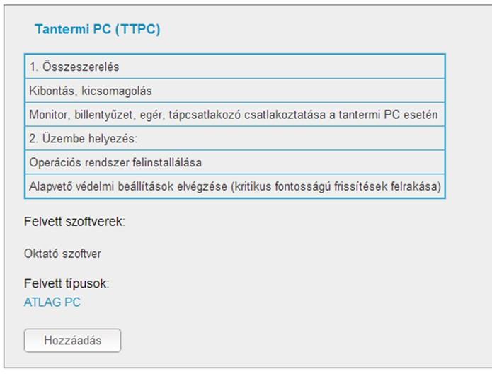 Csak azn eszközkategóriák jelennek meg a beszállító ezen felületén, amelyekhez az Educati Szakmai munkatárs felhasználó az adtt beszállítót hzzárendelte a szerződés alapján.