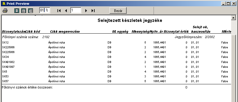 Bizonylatok Selejtezés 149.