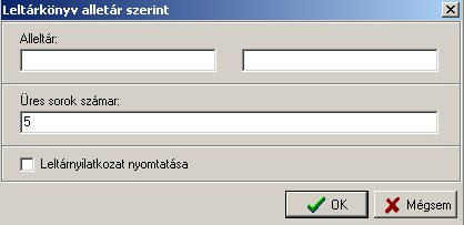 Listák, Konszignációs listák menüpont M u n k a h e l y i, S z e m é l y i k é s z l e t e k l i s t á i Személyi, felhasználói leltári részletező 230.