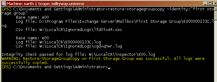 EXCHANGE 2007 - SPONTÁN Nézzük, milyen archetípusaink vannak. Az egyik adminisztrátor nekiáll molyolni, hogy vajon mi okozhatta a jelenséget.