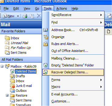 POSTAFIÓK kezelés - Mailbox szerver 7.5.1 DELET E R ETENTION Ez a legegyszerűbb eljárás.