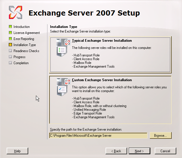 EXCHANGE 2007 - SPONTÁN 4.5 TELEPÍTÉS Gondolom, most már mindenkinek erősen viszket a keze és motorikus mozdulatokkal tekergeti tokjában a telepítő cédét.