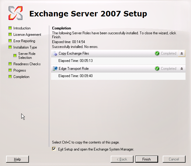 EXCHANGE 2007 - SPONTÁN Szerencsére itt minden rendben volt. (Mondjuk egy Edge Transport szervernél ez nem egy nagy mutatvány.