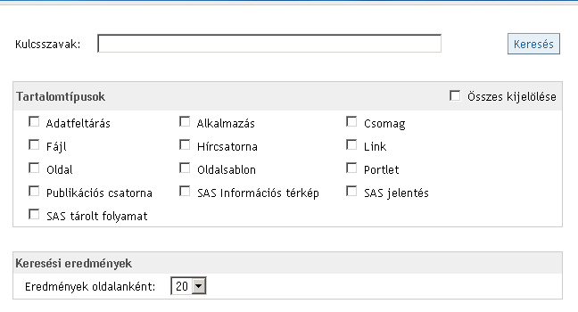 62. ábra 5.5 Keresés A Keresés fül segítségével a teljes VIR portálon található tartalmakban (pl. riport, elemzés, fájl, stb.) lehet kulcsszavak alapján keresni.