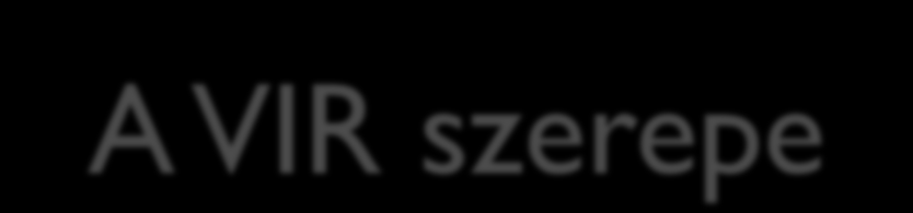 A VIR szerepe Felmérés (USA, 100 vállalat, 1990., napjainkban is ez a trend) Felhasználási célok 85 %: Pénzügyi adatok figyelése. 67 %: Stratégiai adatok figyelése.