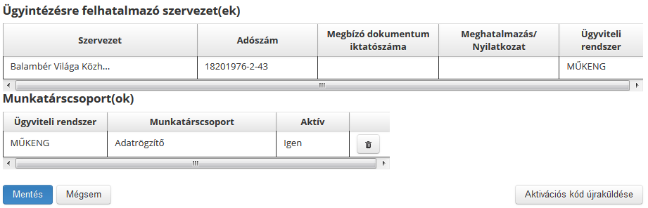 4.4.2. Távozó munkatársak adatlapjának kezelése Az e-képviselő feladata, hogy a szervezettől távozó, vagy az NRSZH rendszereit már nem használó munkatársak adatlapján törölje a szervezetet.