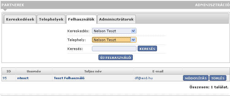 MÓDOSÍTÁS A nyomógomb megnyomása után, láthatóvá válnak a telephely aktuálisan tárolt adatai. A megfelelő mezőbe kattintva módosíthatja a mező tartalmát.