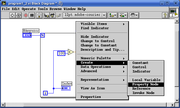 I.34. ábra: 'Property Node' létrehozása I.35.