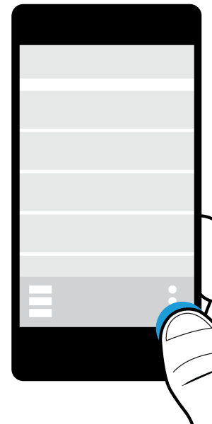 Beállítások és alapvető konfigurálások Tipp: Tartsa ujját a képernyőn, amíg bepillant a BlackBerry Hub alkalmazásba.