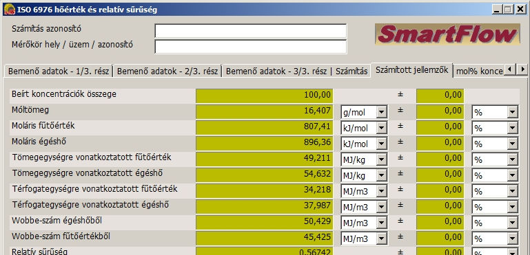 xlsx fájlba exportálni, amelyből a gázösszetétel a SmartFlow-ba már néhány kattintással beolvasható és a számítás máris elvégezhető!