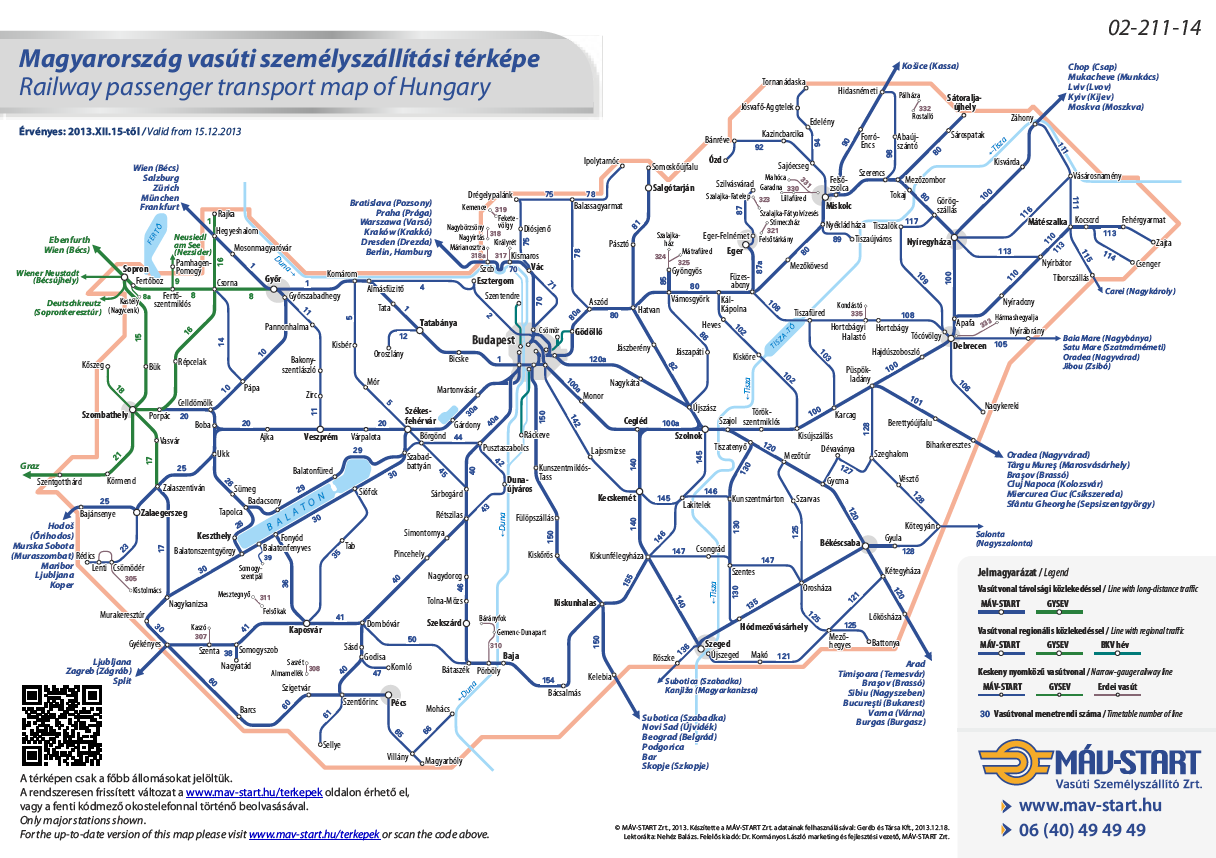 4.6.2.5. Magyar Állam Vasutak Zrt.(MÁV Zrt.) A magyarországi vasúthálózaton közlekedő személyszállító szerelvényeket a MÁV-START Vasúti Személyszállító Zrt. és a GySEV Zrt. üzemelteti.