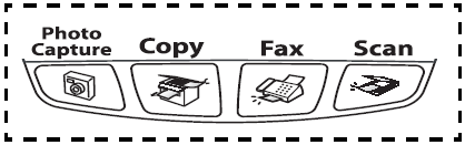 Általános beállítás Mód időzítő beállítása A készülék három ideiglenes mód gombbal rendelkezik a vezérlő panelen: PhotoCapture, Copy, Fax és Scan.