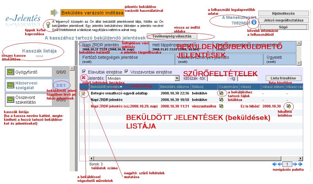 A felhasználói felület funkcióinak áttekintése Az összetett felület