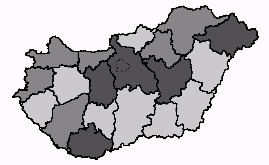 átlagosnál lényegesen magasabb gyakoriság (67,5-11,59 ) átlagos gyakoriság (44,3-56,2 ) átlagosnál lényegesen