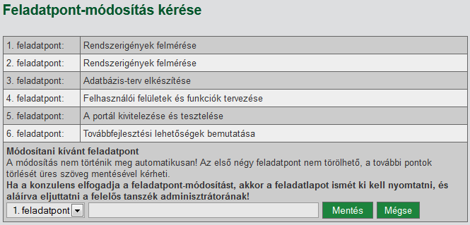 4. ábra. A feltöltött témajavaslat kezelésére szolgáló táblázat 2.