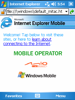 6.2 Az Internet Explorer Mobile használata Az Internet Explorer Mobile segítségével a következőképpen nézhetünk meg weboldalakat: Csatlakozzunk az ISP-hez, vagy hálózathoz, és használjuk a böngészőt.