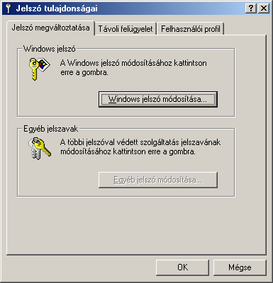 23. ábra: Jelszó felvétele a Windows jelszó-adatbázisába A jelszavakat a 2.0 utáni samba-szerverek titkosítva fogadják, és ellenőrzik.