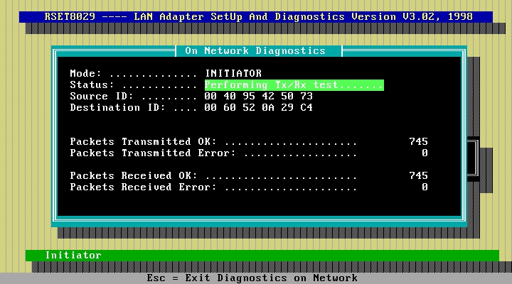 Az egyik kártyát állítsuk be válaszadásra a Run Diagnostics/Run Diagnostics On