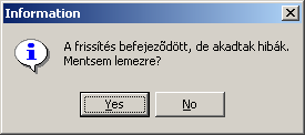 30. ábra A frissítő varázsló elindítja a frissítő programot, amely az