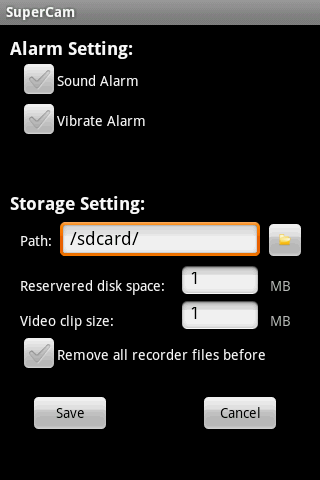 Beállítási felület TC-DVR SS3004/3008 Digitális Videó Rögzítő Felhasználói kézikönyv Alarm setting (Riasztás beállítás) Storage setting (Tárolási beállitás) Path (Mentési útvonal) Reserved disk space