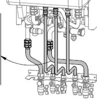 Rendelhető kiegészítők EKHYMNT1A ALL COUNTRIES, EXCEPT UK, BEL, FR Parts list 1 space heating out nipple dia 22 mm + ball valve, threat connection M 3/4" 2 DHW out nipple dia 15 + ball valve, threat