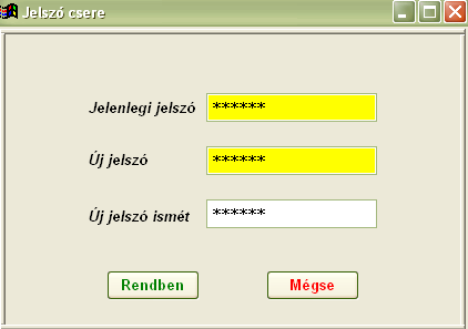 III. Rendszer ismertetés 7.oldal 2010.03.05. 5. Jelszavam módosítása A rendszergazda által adott jelszót módosíthatjuk. a Szerviz Jelszavam módosítása menüben Jelszavunkat sose áruljuk el másnak. 6.