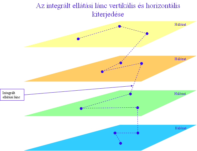 mozgása a hálózatok között, nem csak vertikálisan áthaladó és egy pontban érintő, hanem több hálótaggal tart fenn kapcsolatot az ellátási rendszerben.