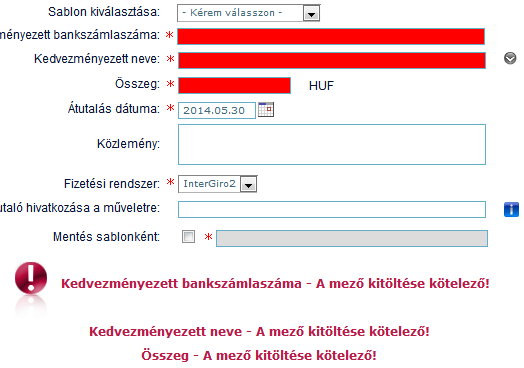 4 Információs üzenetek és hibaüzenetek Az információs- és hibaüzenetek a képernyő jól látható területén jelennek meg (piros háttérrel vagy valamilyen más, hasonló módon kiemelve).