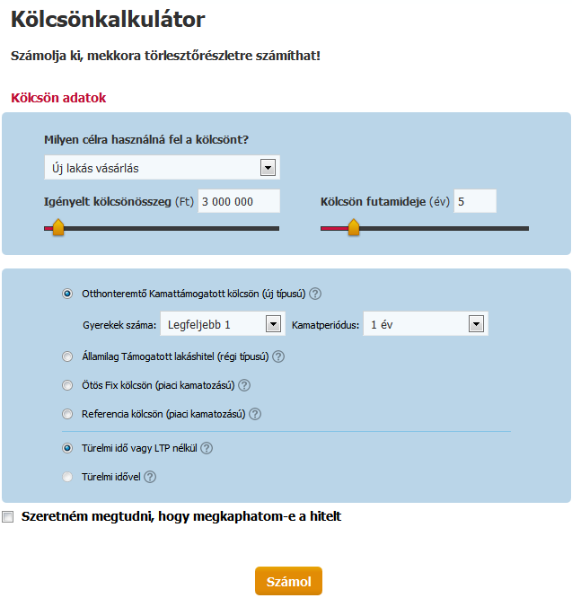 4.2 Hitelkalkulátor A menüpont megnyitásával a rendszer az FHB Bank honlapjának hitelkalkulátorához navigálja Önt.