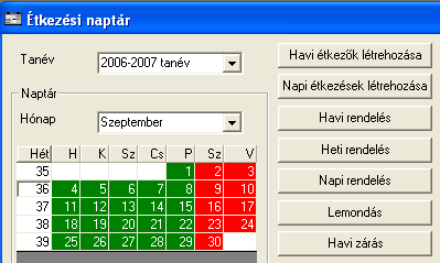 Napi étkezések listázása 1. Kattintson a Programindító Gazdálkodás végrehajtás modul Napi étkezések parancsára. 2. A Napi étkezések táblázat üresen és a Napi étkezések szűrő jelenik meg. 3.
